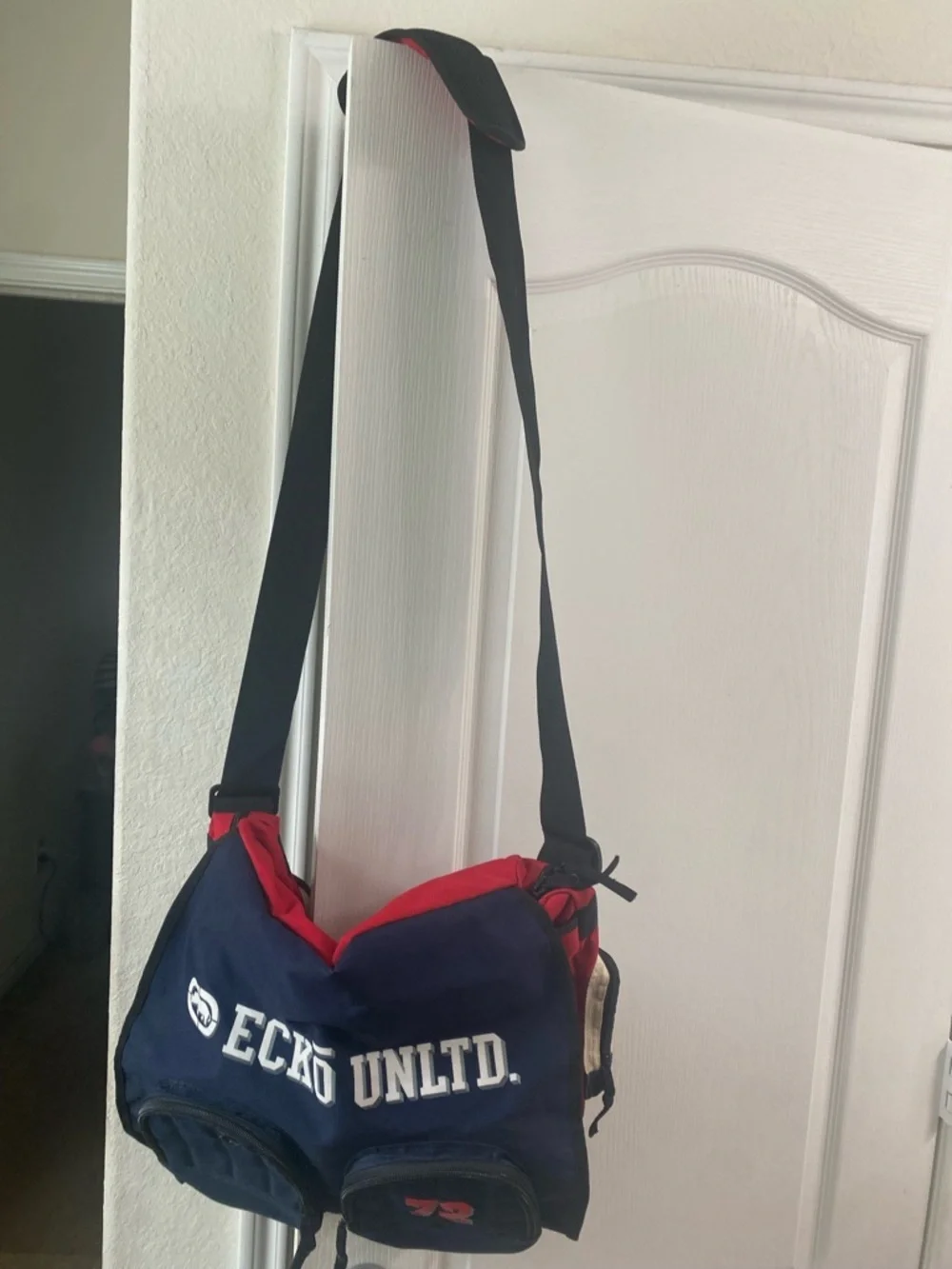 Vintage Ecko Unlimited Y2K Retro Red Navy Crossbody Streetwear Messenger Bag